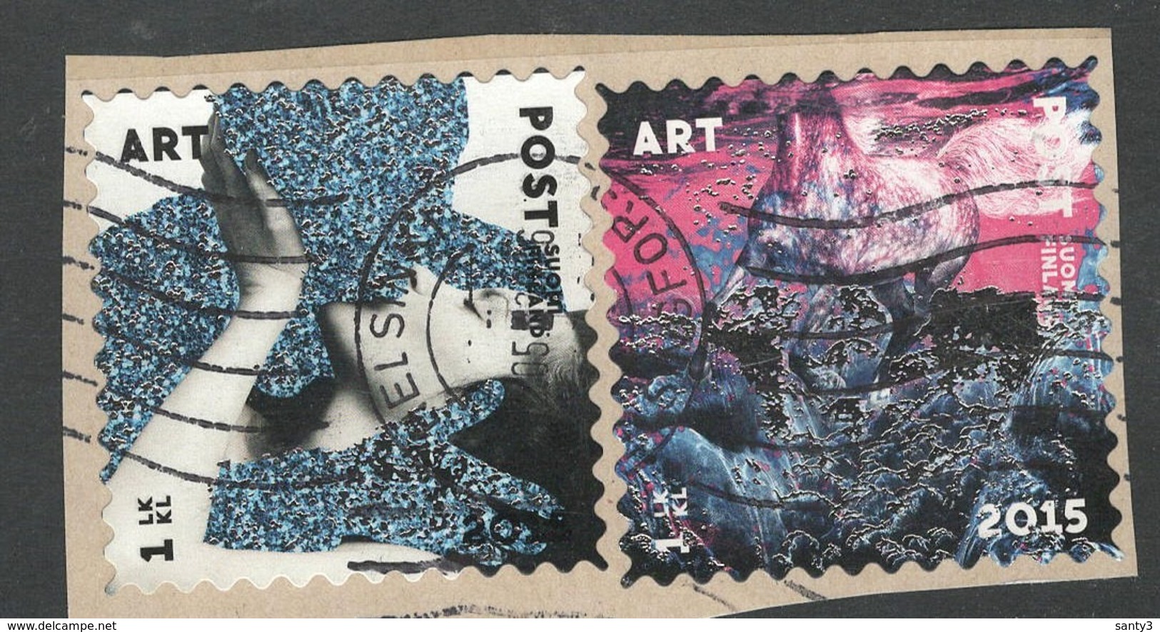 Finland, Yv 2375-76 Uit Blok  Jaar 2015,  Gestempeld Op Papier - Used Stamps