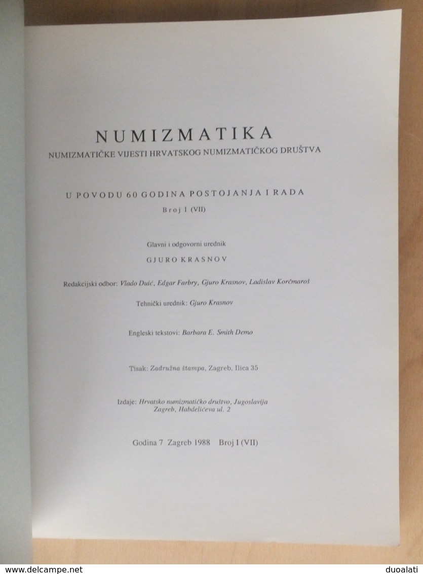 Croatia Numismatic News Numizmatički Vijesti 1928 - 1988 Memory Book Magazine Brochure Croatian Numismatic Society - Other & Unclassified