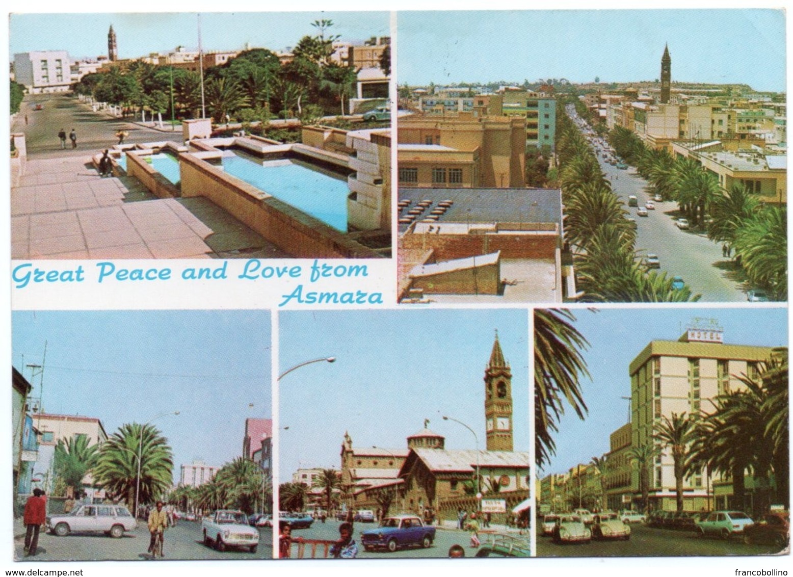 ERITREA/ETHIOPIA - GREAT PEACE AND LOVE FROM ASMARA / OLD CARS / VW KAFER/BEETLE - FIAT 1100-127 - Eritrea