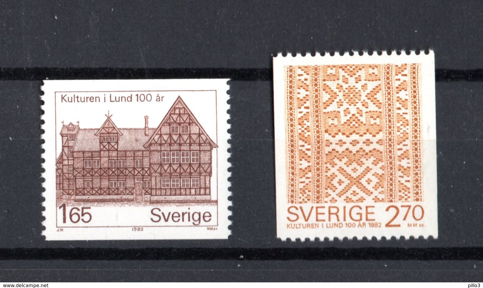 SVEZIA :  Museo Lund E Tappeto - 2 Val. MNH**  Del  3.06.1982 - Nuovi