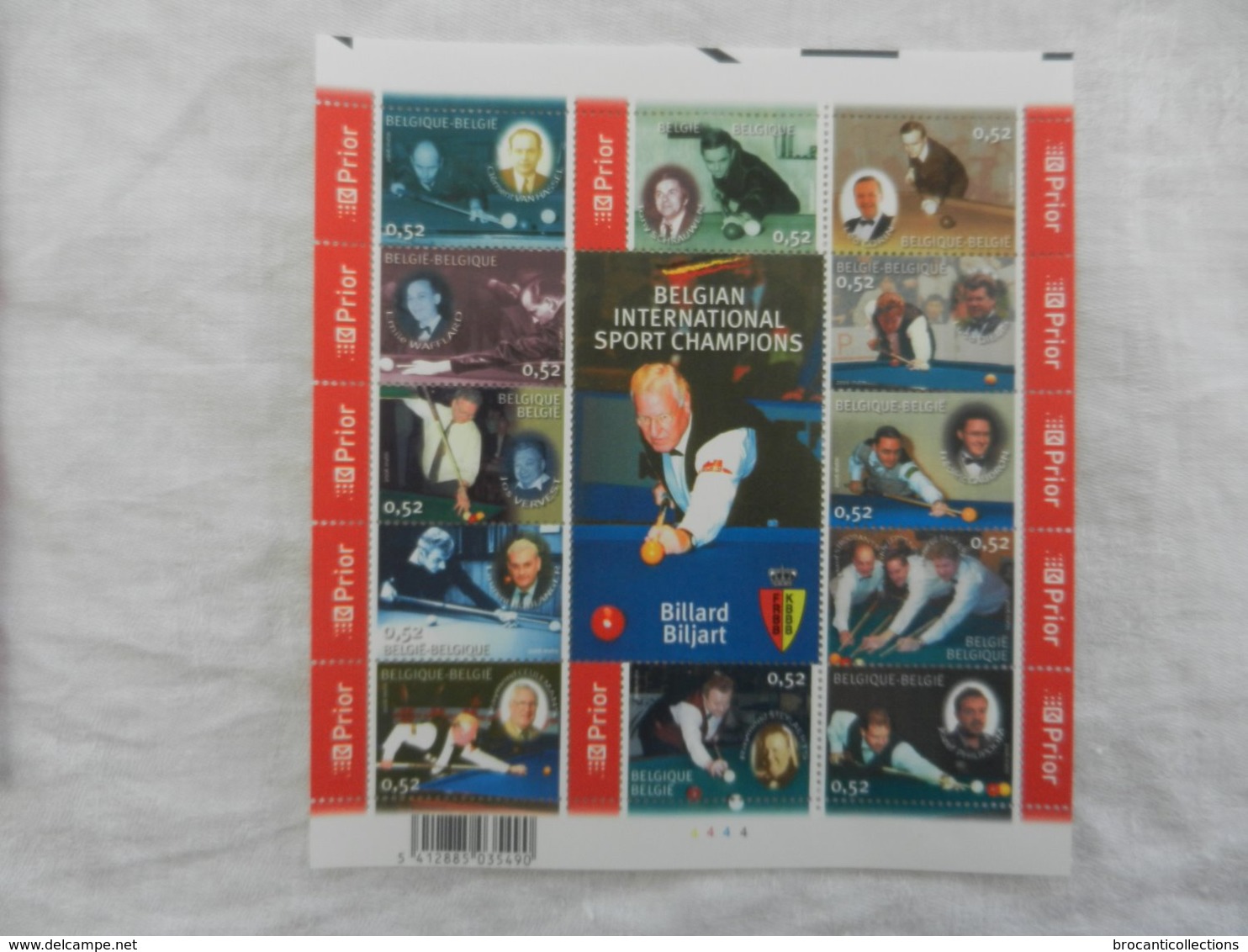 Planche De Timbres Billard Belgique - Belgian International Sport Champions Billard - 2006 - Feuilles Complètes & Feuillets