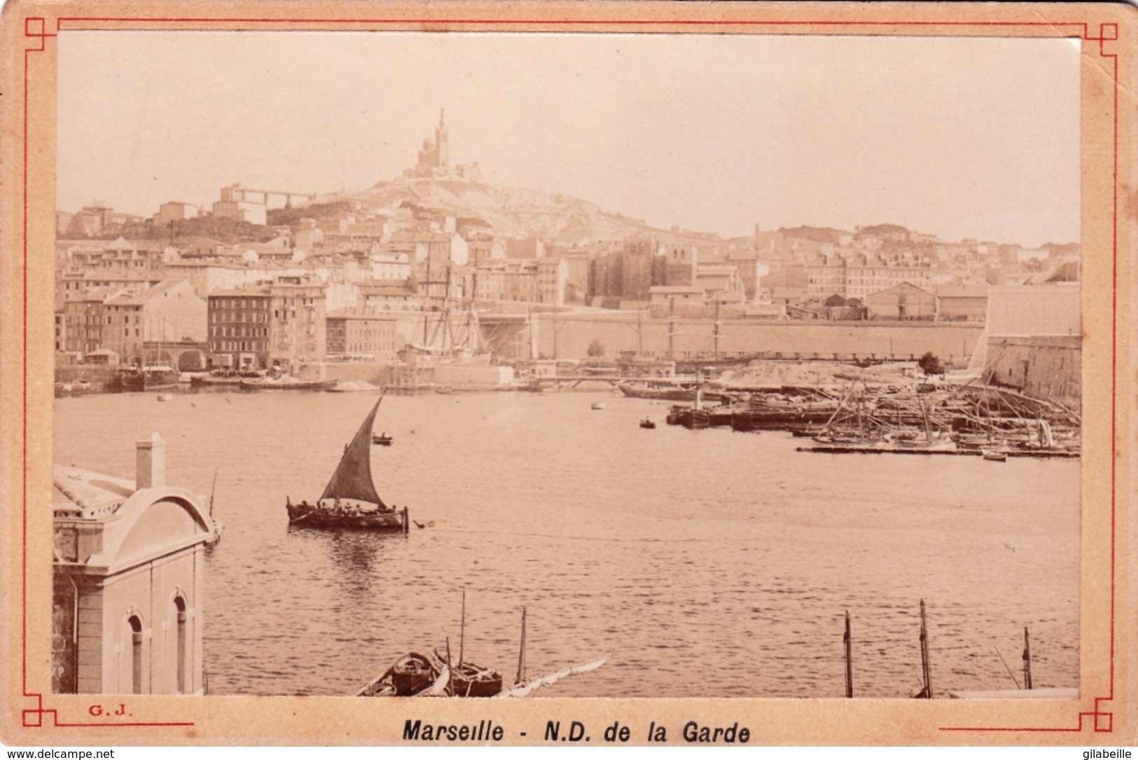 MARSEILLE - Notre Dame De La Garde - Photo Argentique Collée Sur Carton - Notre-Dame De La Garde, Ascenseur