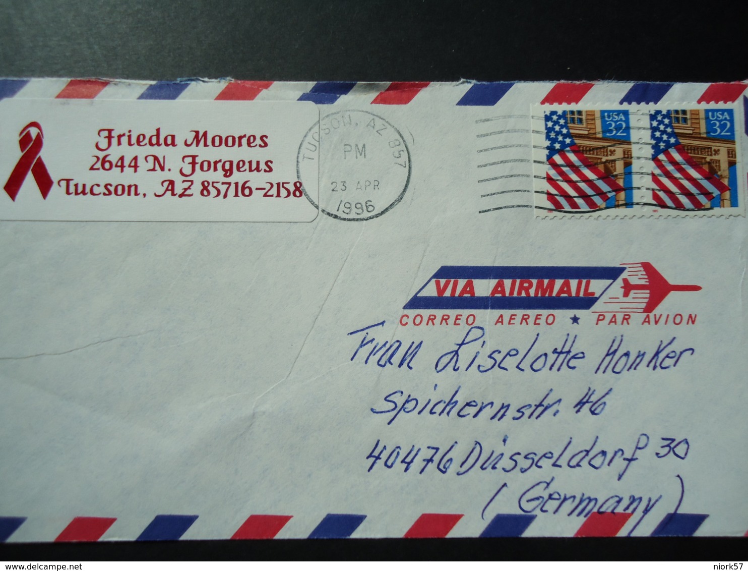 UNITED STATES USA  COVER AIR  MAIL   1996  FLAG - Sonstige & Ohne Zuordnung