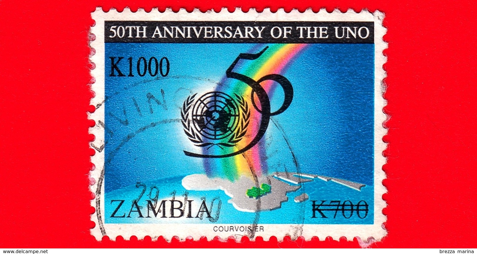 ZAMBIA  - Usato - 1995 - 50 Anniversario ONU (UNO) - K  1000 - Zambia (1965-...)