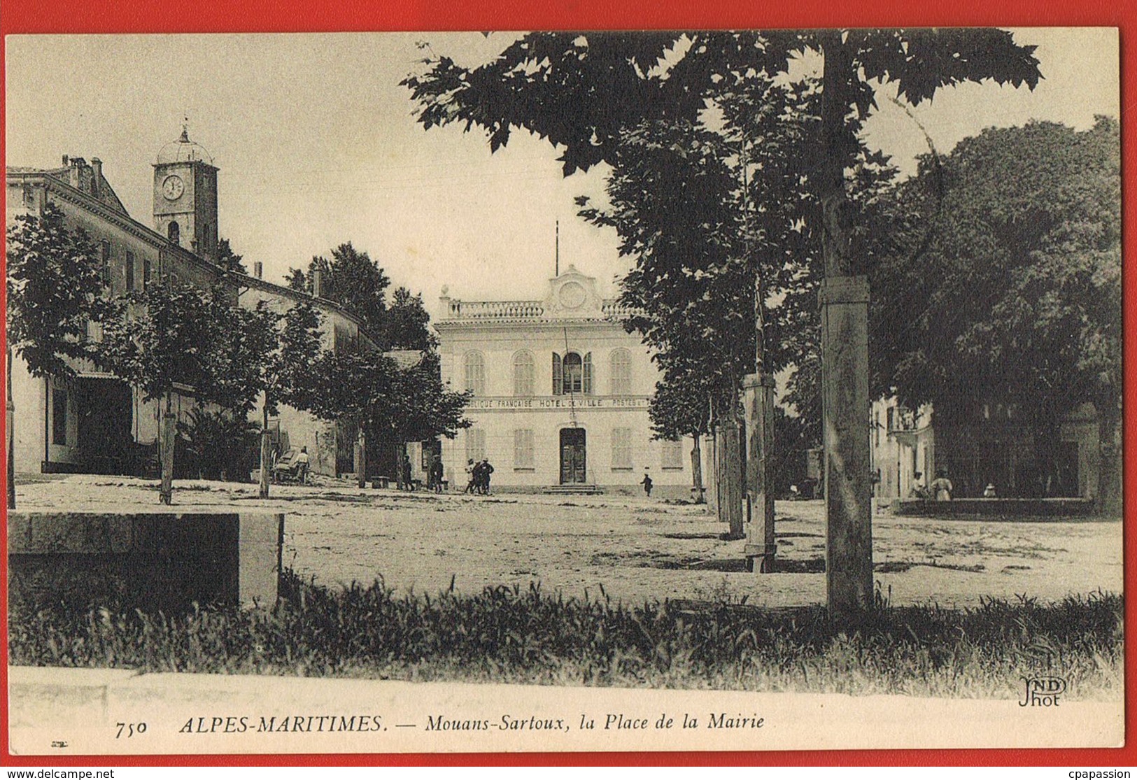 MOUANS-SARTOUX- Alpes Maritimes - La Place De La Mairie-- écrite 1916 -scans Recto Verso-Paypal Sans Frais - La Turbie