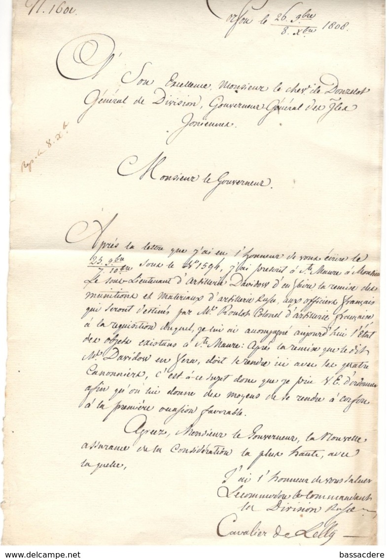 24478 - LAC 1808 De CORFOU Du GOUVERNEUR - 1801-1848: Precursori XIX