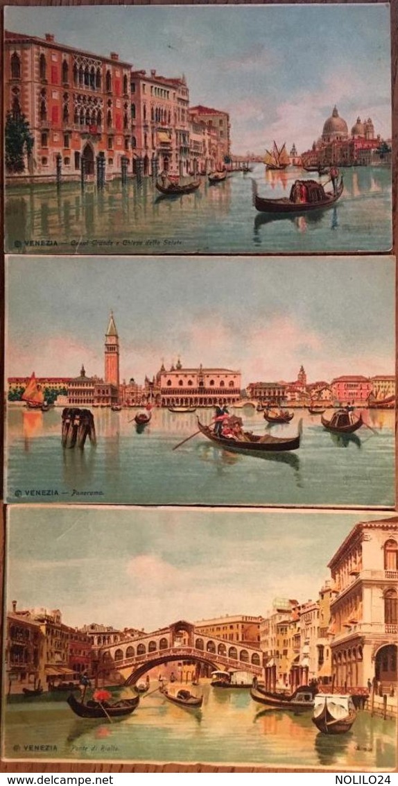 3 Cpa, Venise / Venezia, éditore Identico "AB", Panorama, Canal Grande E Chiesa Della Salute, Ponte Di Rialto - Venezia (Venice)