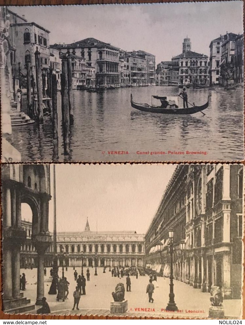 2 CPA, Venezia, Venise, éditore Identico, Canal Grande-Palazzo Browning, Piaza Dai Leoncini - Venezia (Venice)