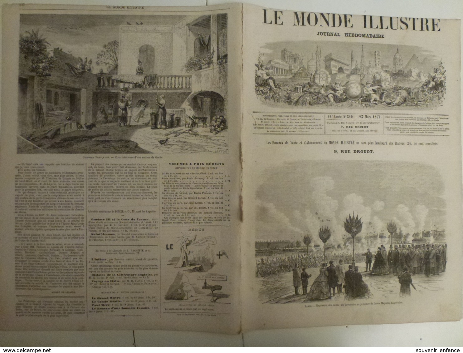 Le Monde Illustré 23 Mars 1867 519 Explosion Trocadero Exposition Universelle Troyes - Riviste - Ante 1900