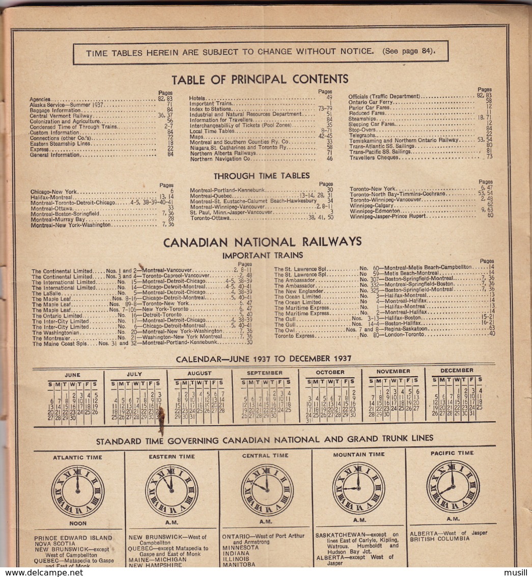 Canadian National Railways. June 27, 1937. - Verkehr