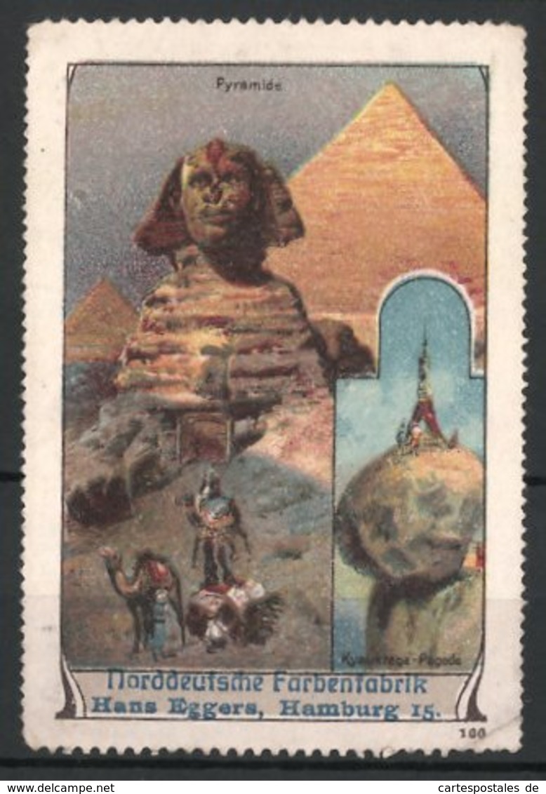 Reklamemarke Weltwunder, Pyramide & Sphynx In Ägypten, Kyaiktiyo-Pagode In Myanmar - Cinderellas