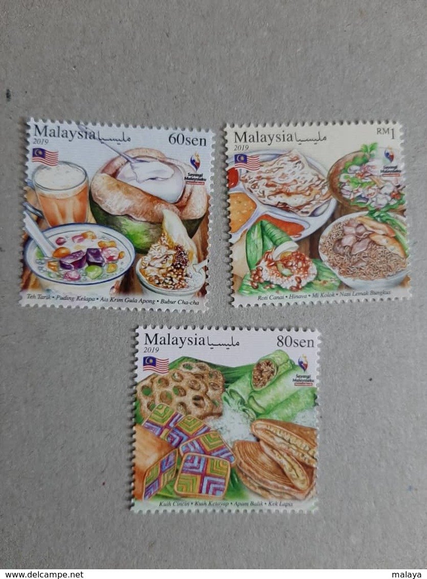 2019 Malaysia Day Food Muslim Halal Cuisine Meal Dessert Cake Fruit Set Stamp MNH - Malaysia (1964-...)