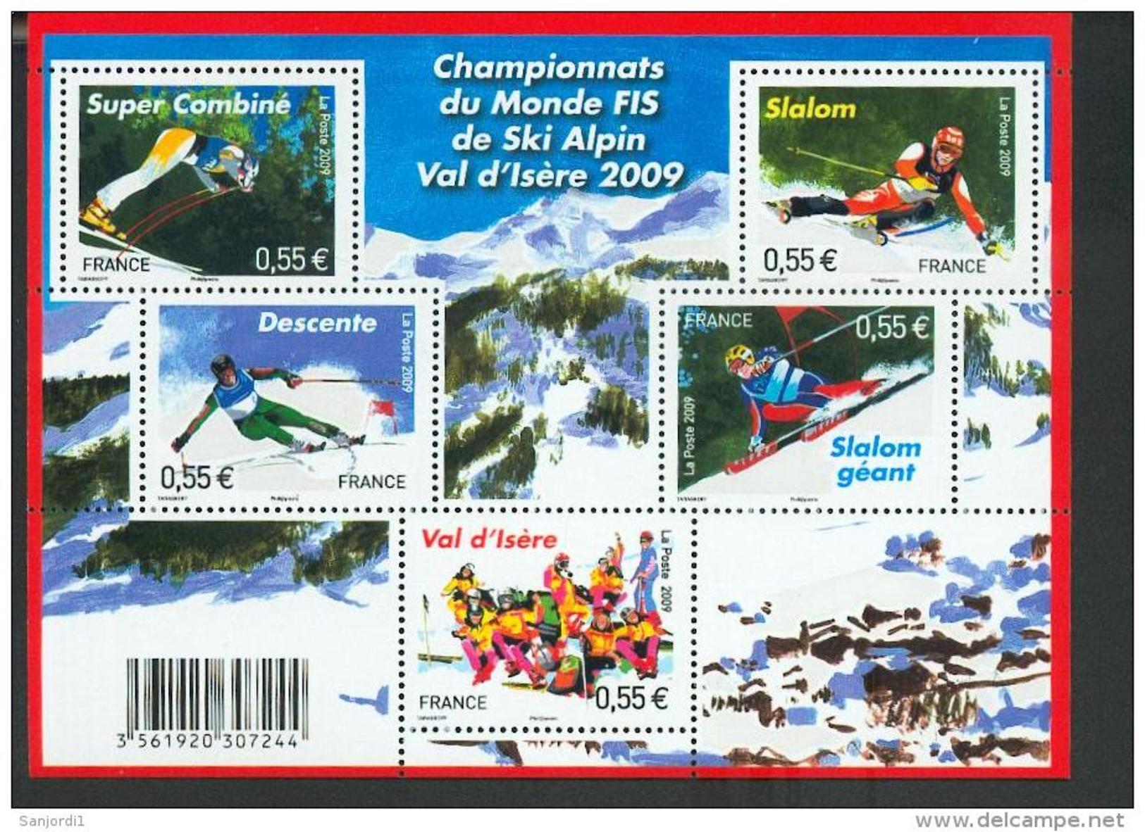 France 4329 4333 F 2009  Ski Alpin  Neuf ** TB MNH Faciale 2.75 - Neufs