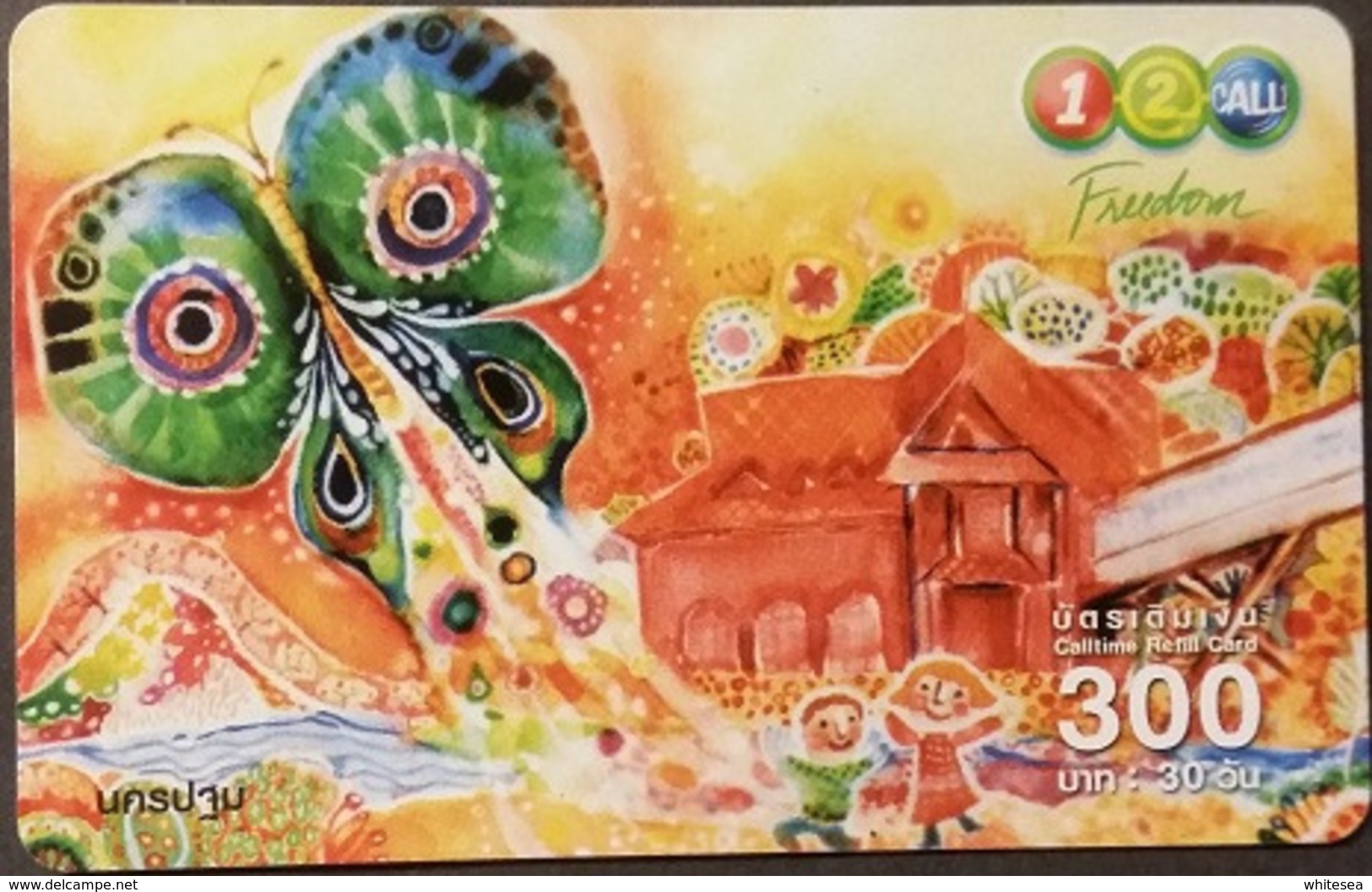 Mobilecard Thailand - 12Call - Zeichnung - Insekten - Schmetterling - Tailandia