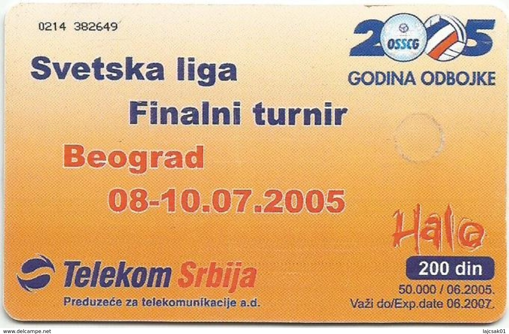 Serbia And Montenegro 50.000 / 06. 2005. Volleyball Low Tirage - Jugoslavia