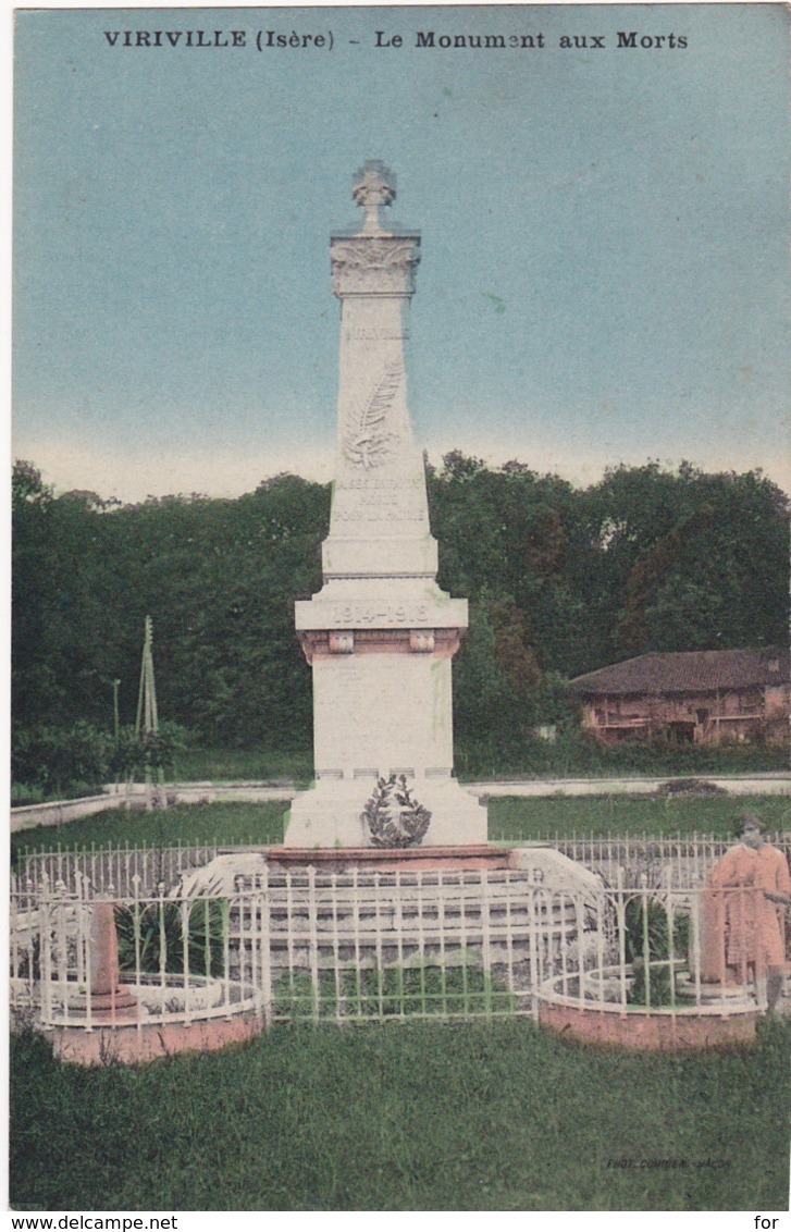 Isère : VIRIVILLE : Le Monument Aux Morts ( Colorisé ) - Viriville