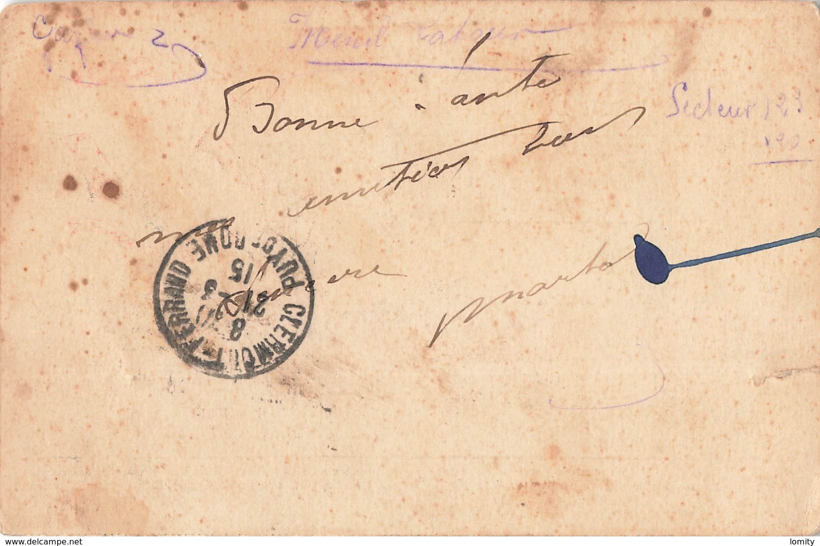 Carte Correspondance Franchise Militaire Secteur Postal 123 Mars 1915 - Guerre De 1914-18