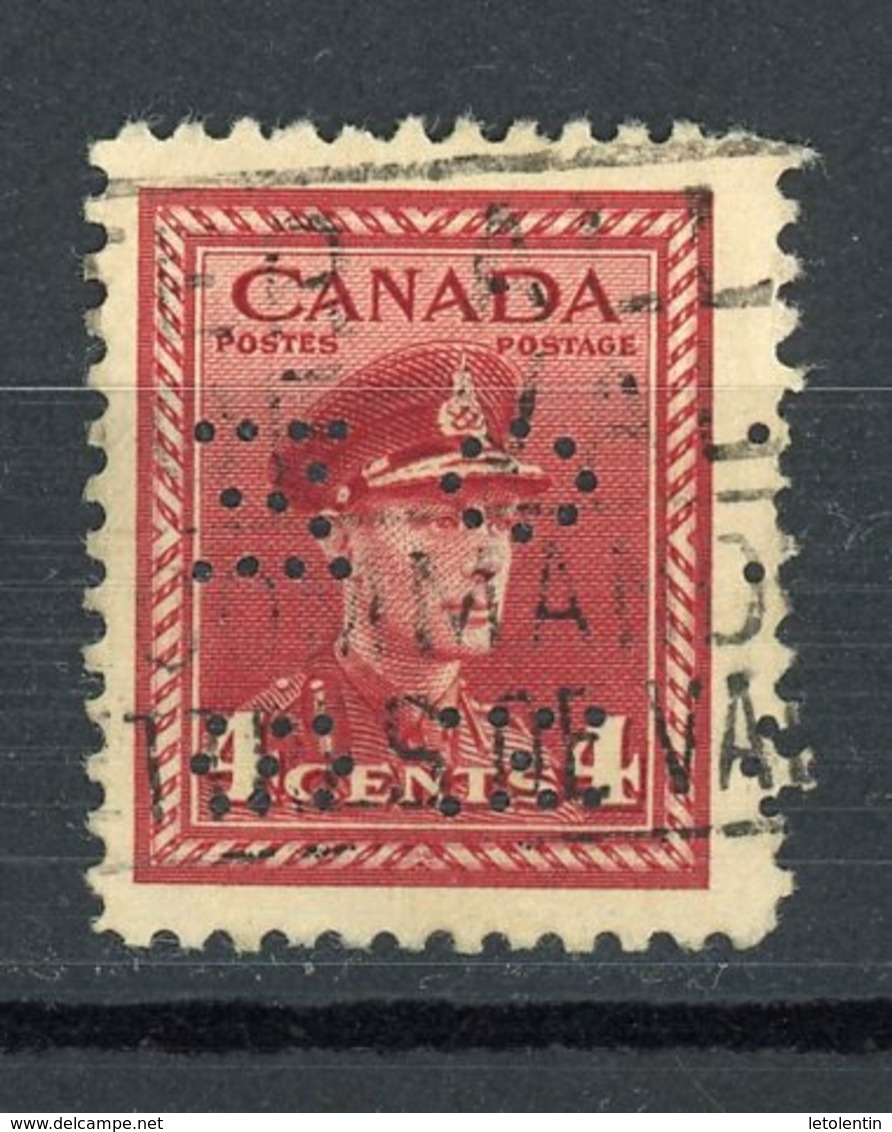 CANADA -   N° Yt 206 Obl. PERFORÉ " OHMS " - Perfins