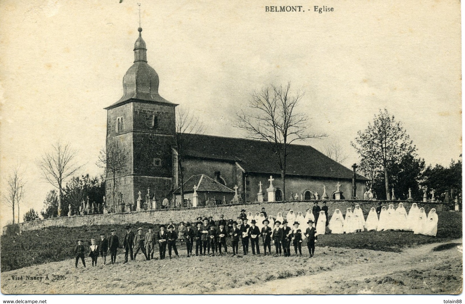 CPA 88 Vosges Belmont Sur Buttant Eglise Communiants Filles Garçons - Sonstige & Ohne Zuordnung