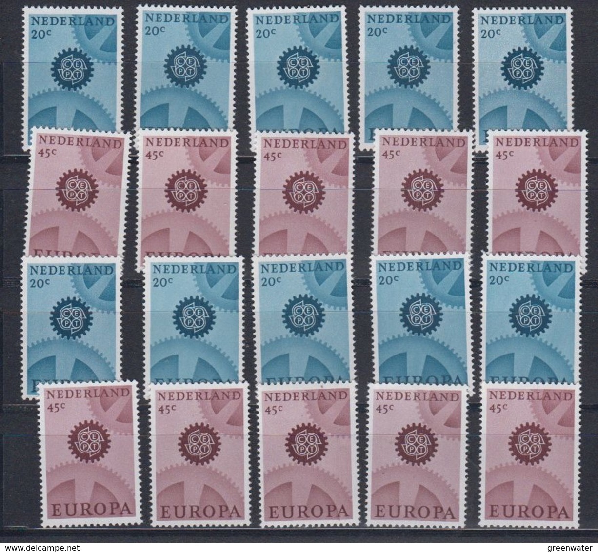 Europa Cept 1967 Netherlands (normal, No Phosphor) 2v (10x) ** Mnh (45155) - 1967