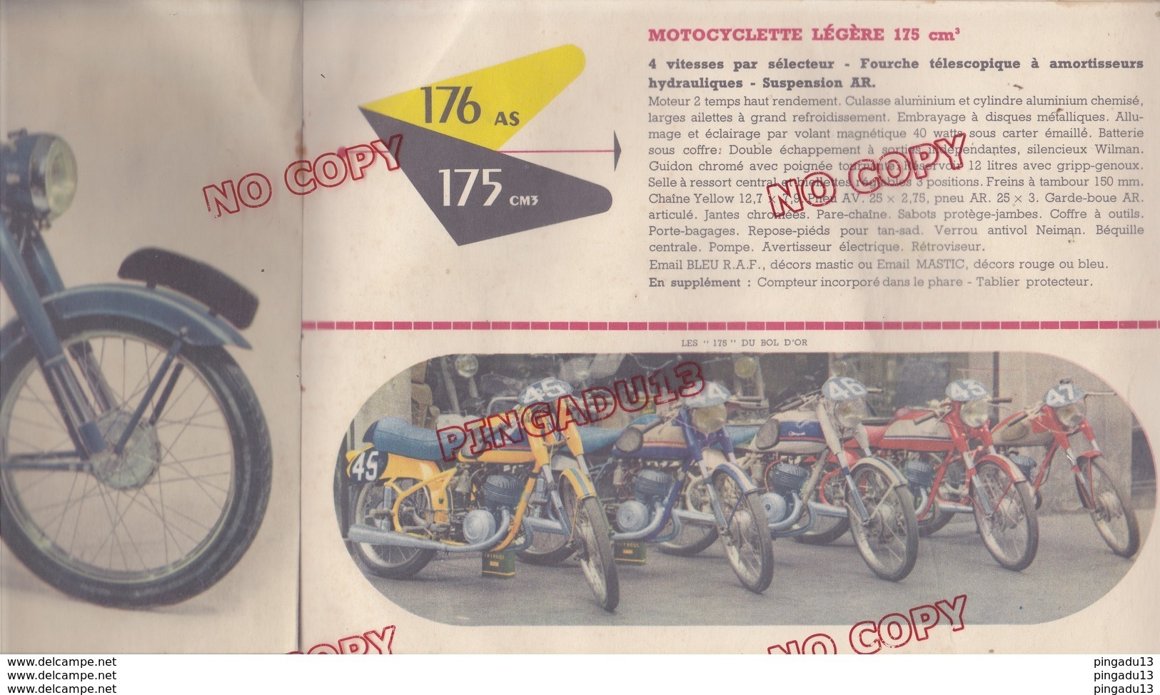 Au plus rapide catalogue Peugeot 1953 bicyclettes à moteur vélomoteurs motos légères trimoteurs moto ancienne