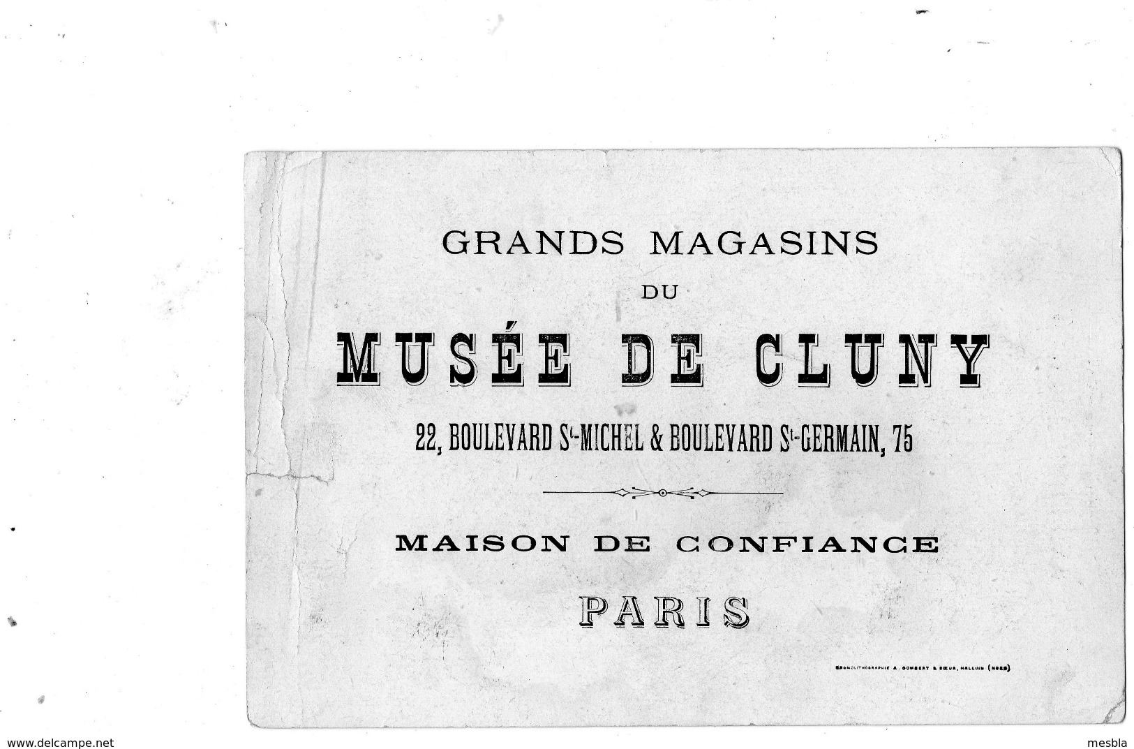 Grande Image -  Grands Magasins Du MUSEE  DE  CLUNY - PARIS -   3 Enfants - Autres & Non Classés
