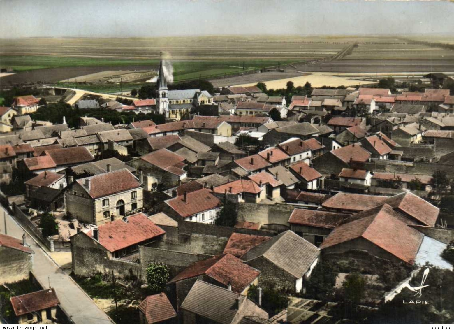 CPSM  Grand Format En AVION AU DESSUS DE ... WITRY Les REIMS (Marne) Vue Générale Colorisée Recto Verso - Autres & Non Classés