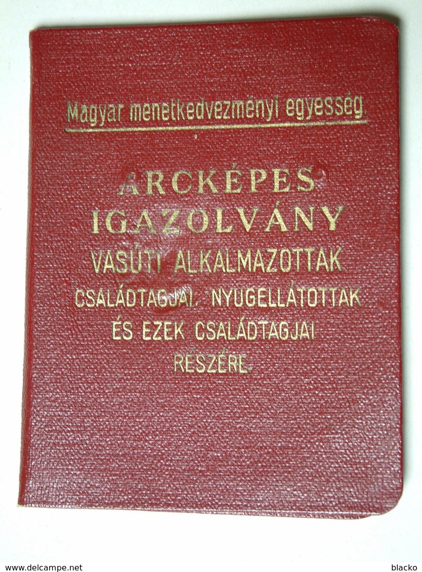 Hungarian Railway - 1948 Railway Identity Card Kmné Db02 - Toegangskaarten