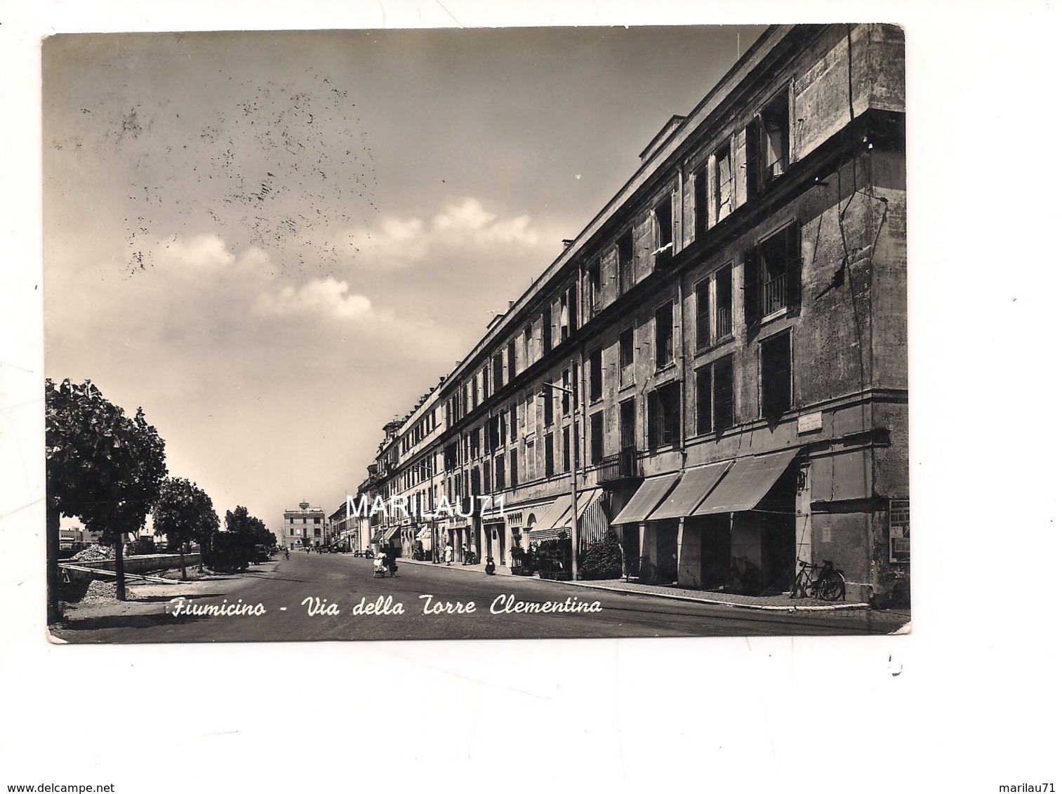 M9075 LAZIO FIUMICINO ROMA CARTOLINA VIAGGIATA 1957 - Fiumicino