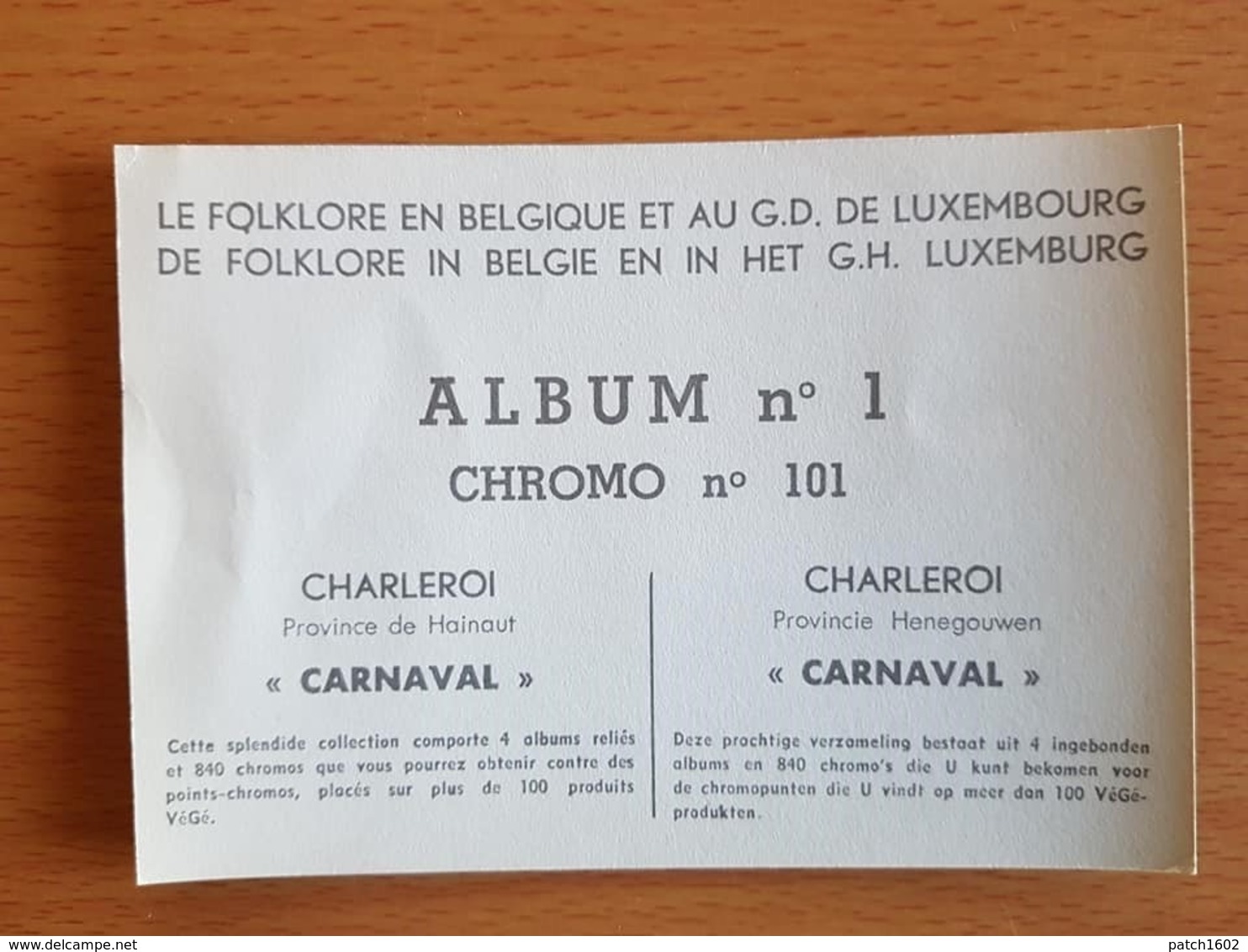 CHARLEROI Le Carnaval 8 Chromos 13cm/9cm - Andere & Zonder Classificatie