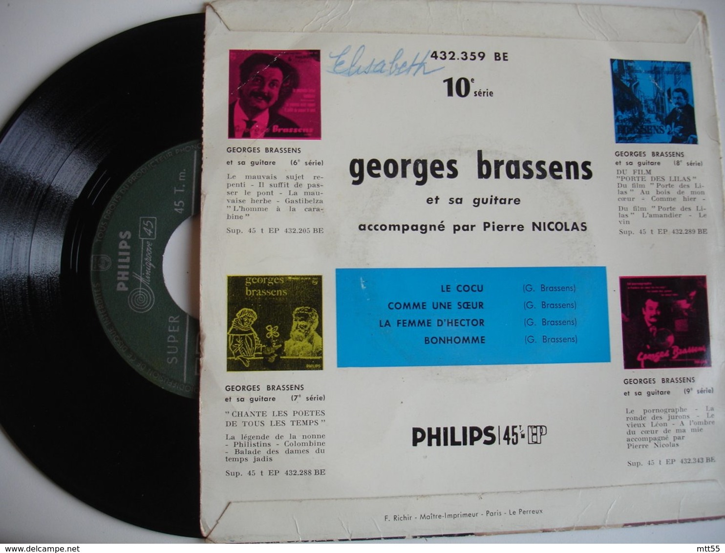 georges brassens lot 3 disque vinyle 45 tours t 2 oncles le cocu