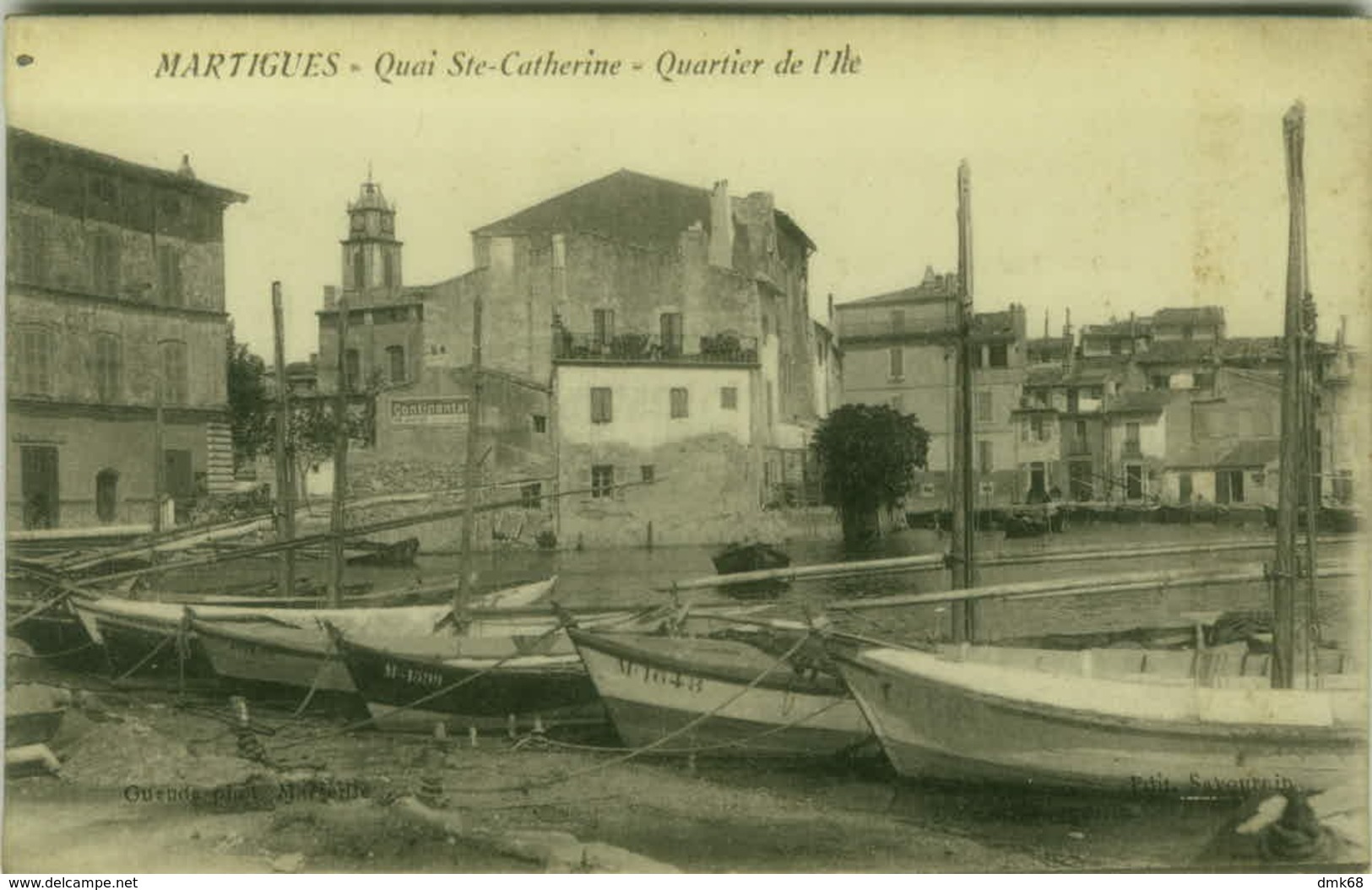 CPA FRANCE - MARTIGUES - QUAI STE CATHERINE - QUARTIER DE L'ILE - EDIT SAVOURNIN  - 1910s (5572) - Martigues