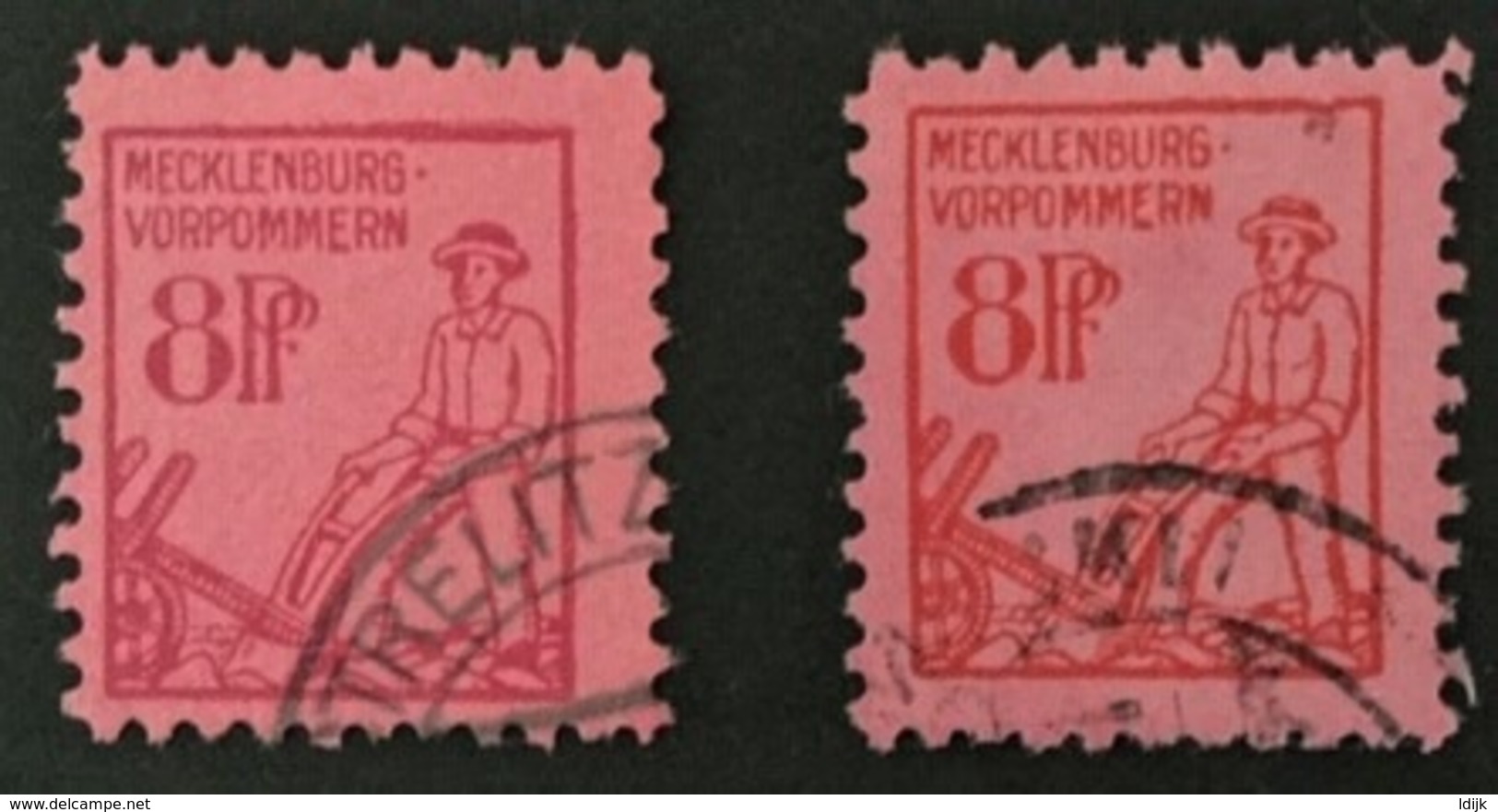 1945 Mecklenburg-Vorpommern : Pflügender Bauer Mi. 11x + 11y - Sonstige & Ohne Zuordnung