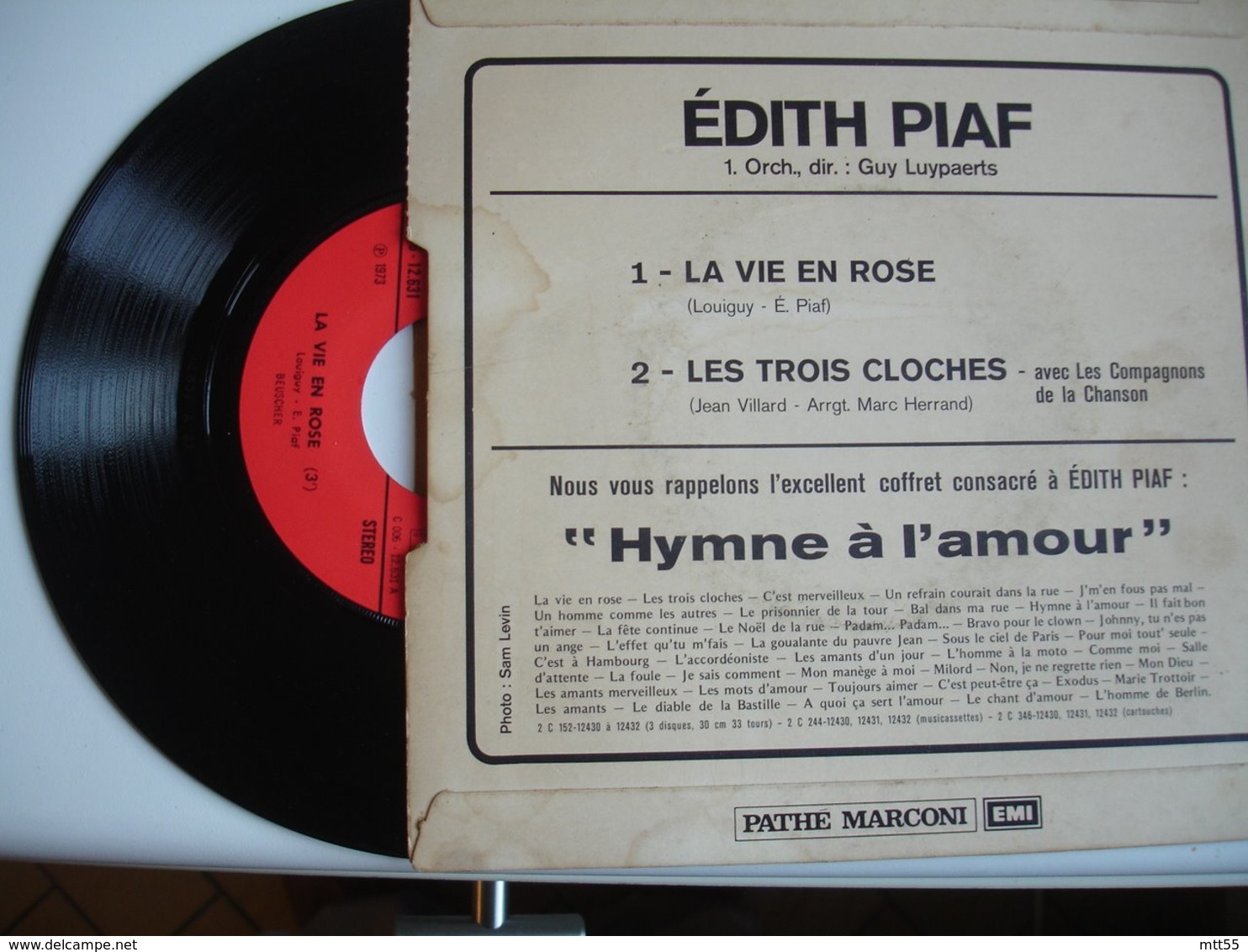 Edith Piaf  Lot 3 Disque Vinyle 45 Tours 45T Y A Pas Printemps Vie En Rose C Est 1 Homme Terrible - 45 T - Maxi-Single