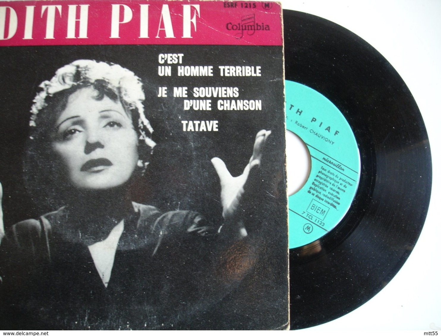 edith piaf  lot 3 disque vinyle 45 tours 45T y a pas printemps vie en rose c est 1 homme terrible