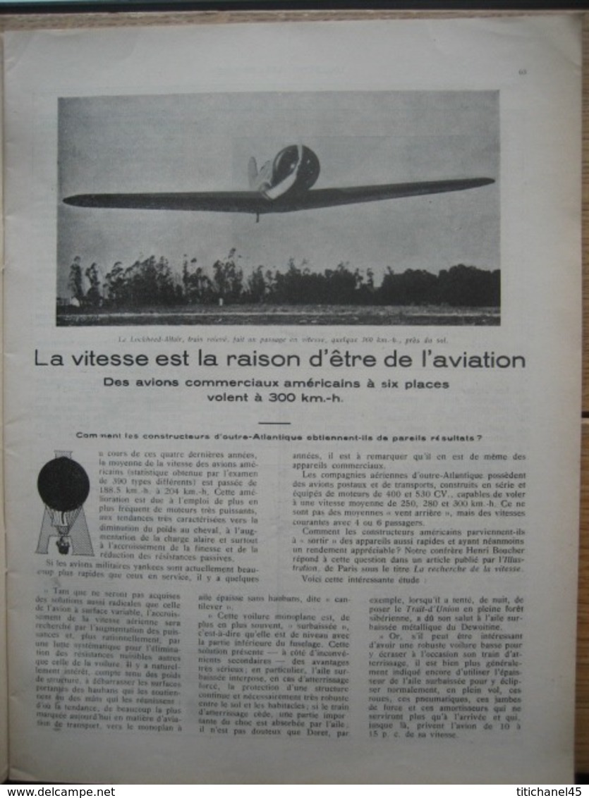 LA CONQUETE DE L'AIR 1932 n°2- LIAISON BELGIQUE-CONGO -MINERVA 17 CV. 6 cyl.-trimoteur FORD - F. N. 11 CV 1625 - LINCOCK