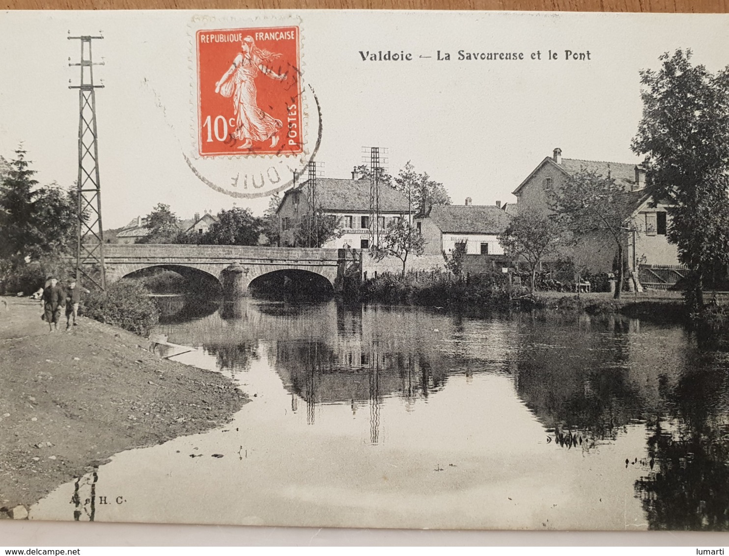 CPA Dpt 90 - Valdoie - La Savoureuse et le Pont - 1912 (livraison Gratuit pour la France)