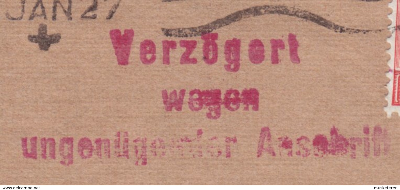 Great Britain EYRE & SONS Ryland Works CHESTERFIELD 1927 Cover Brief HAMBURG 'VERZÖGERT WEGEN UNGENÜGENDER ANSCHRIFFT' - Briefe U. Dokumente