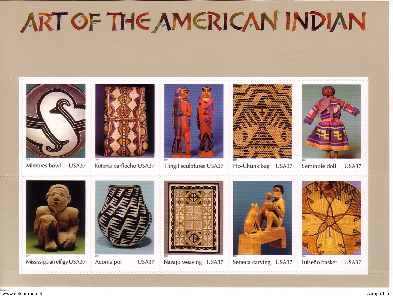 USA MI-NR. 3853-3862 POSTFRISCH(MINT) KLEINBOGEN KUNST DER INDIANERSTÄMME - Blocchi & Foglietti