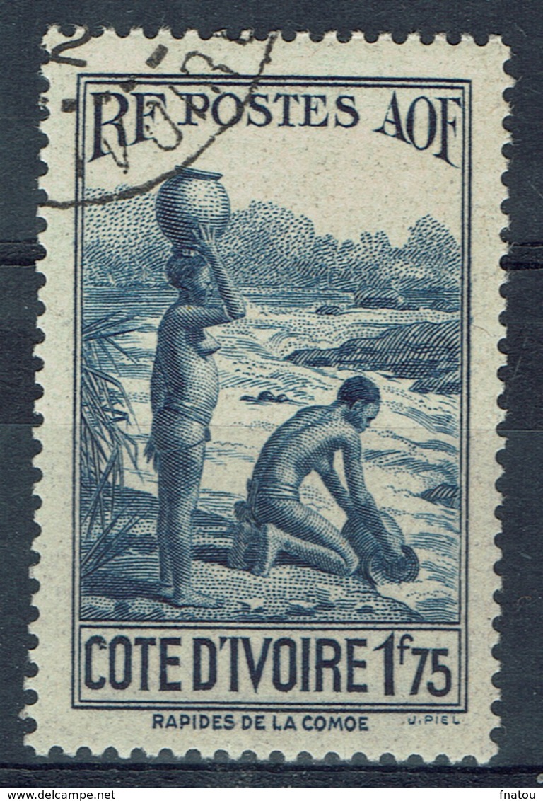 Ivory Coast, 1f.75, Along The Komoé River, 1936, VFU - Used Stamps