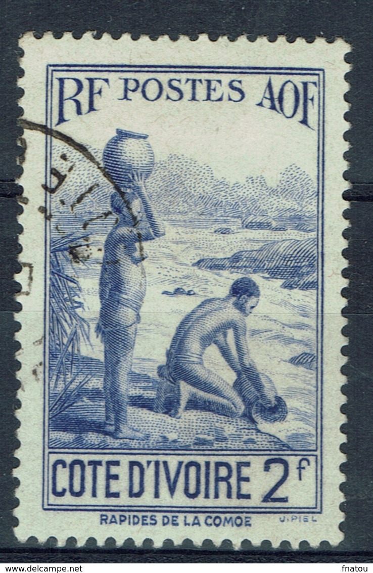 Ivory Coast, 2f., Along The Komoé River, 1936, VFU - Used Stamps