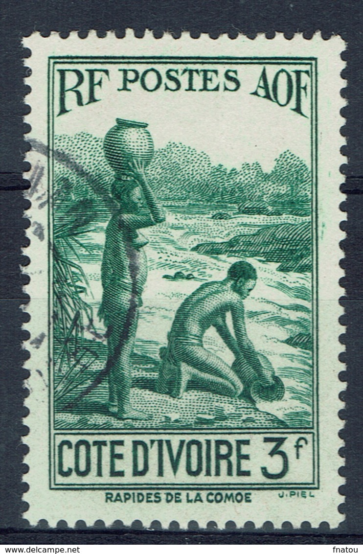 Ivory Coast, 3f., Along The Komoé River, 1936, VFU - Used Stamps