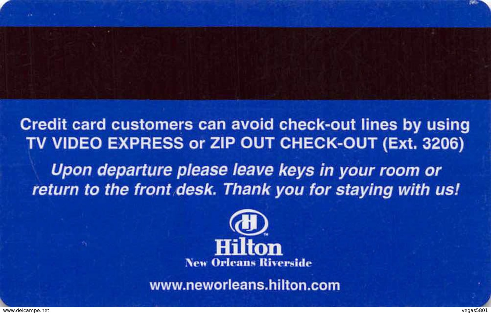 HILTON - New Orleans Riverside - Hotel Room Key Card, Hotelkarte, Schlüsselkarte, Clé De L'Hôtel - Hotelkarten