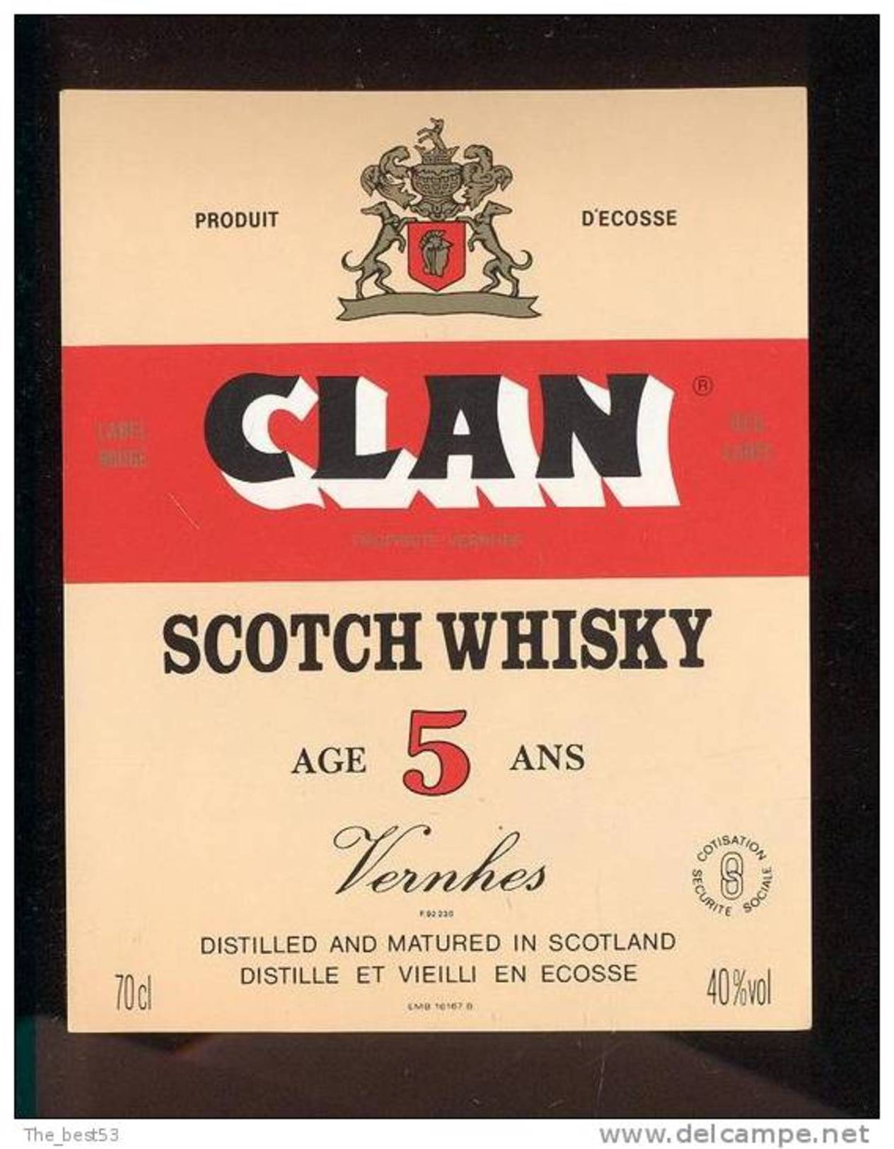 Etiquette Scotch   Whisky    -  Clan  -  Ecosse - Whisky