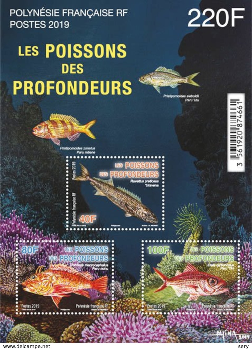 French Polynesia 2019 Block MNH Les Poissons Des Profondeurs Deep Sea Fish Fishes - Pesci