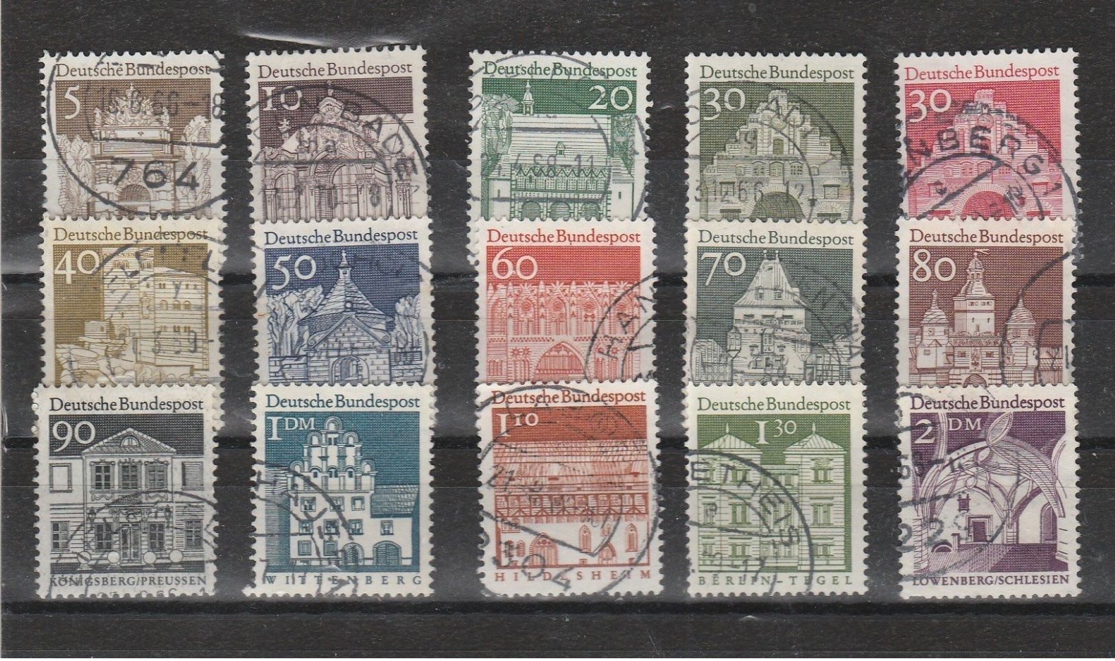 Bundesrepublik Deutschland  1966 - Große Bauten - MiNr. 489-503 Lot 2  Siehe Scan - Gebraucht