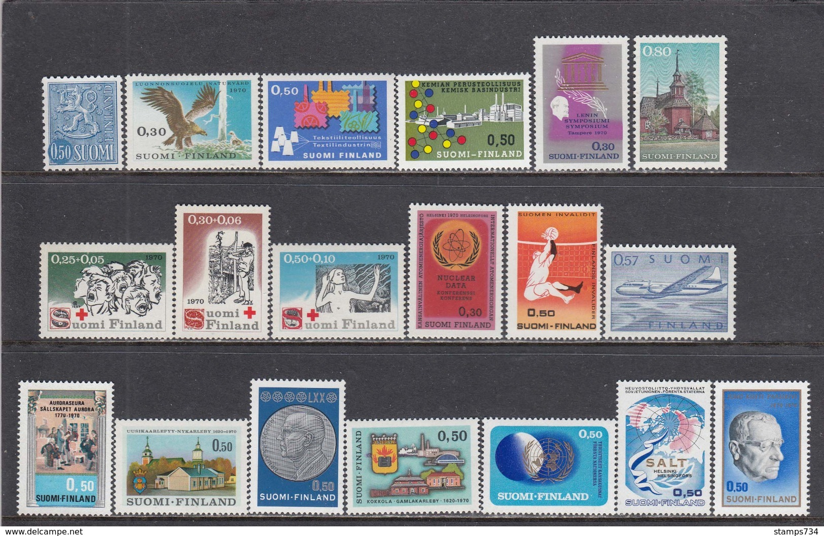 Finland 1970 - Year Set Complete, Mi-Nr. 666/84, MNH** - Full Years