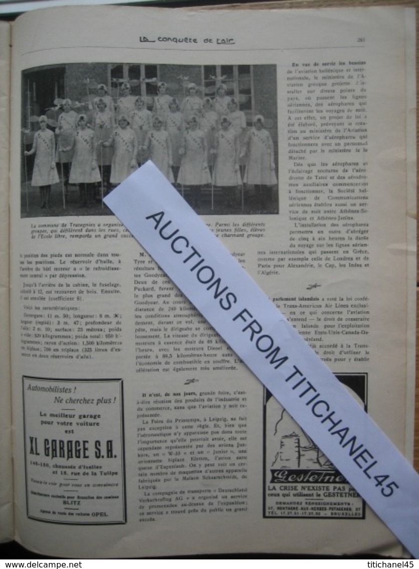 LA CONQUETE DE L'AIR 1932 n°5 -FORD 8 cyl. en V -J. LEDURE-MOLLISON-Maryse HILTZE au CONGO-COUZINET RAID PARIS-NOUMEA