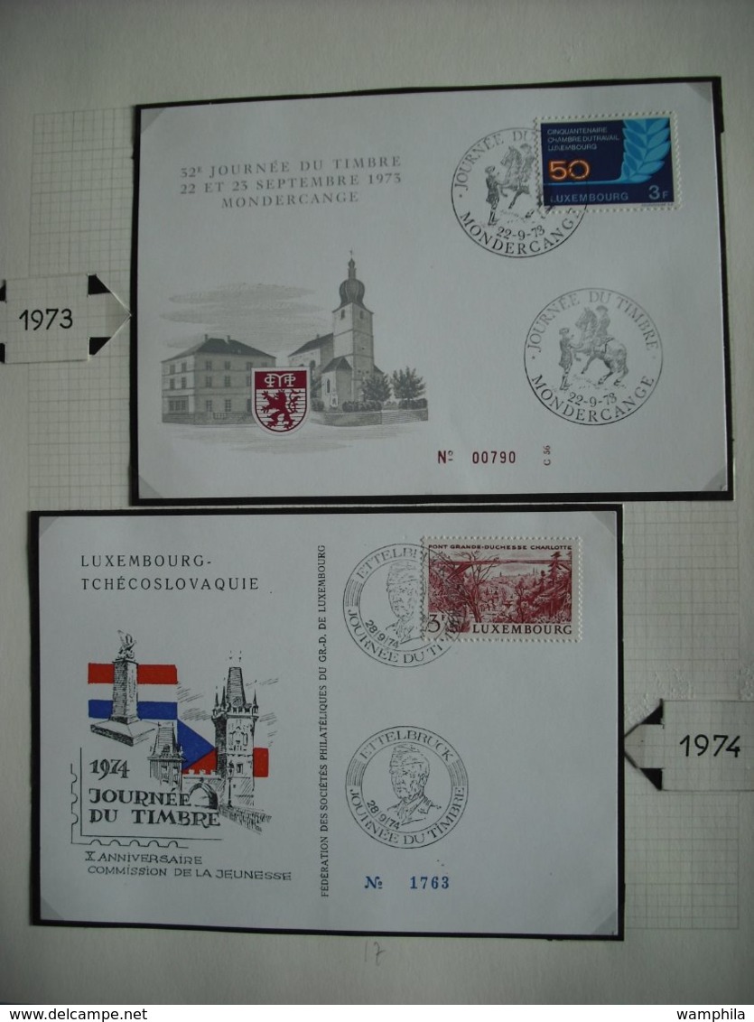 Luxembourg un lot de timbres neufs et oblitérés et lettres (Journée du timbre de 1939/1981)plus deux documents.