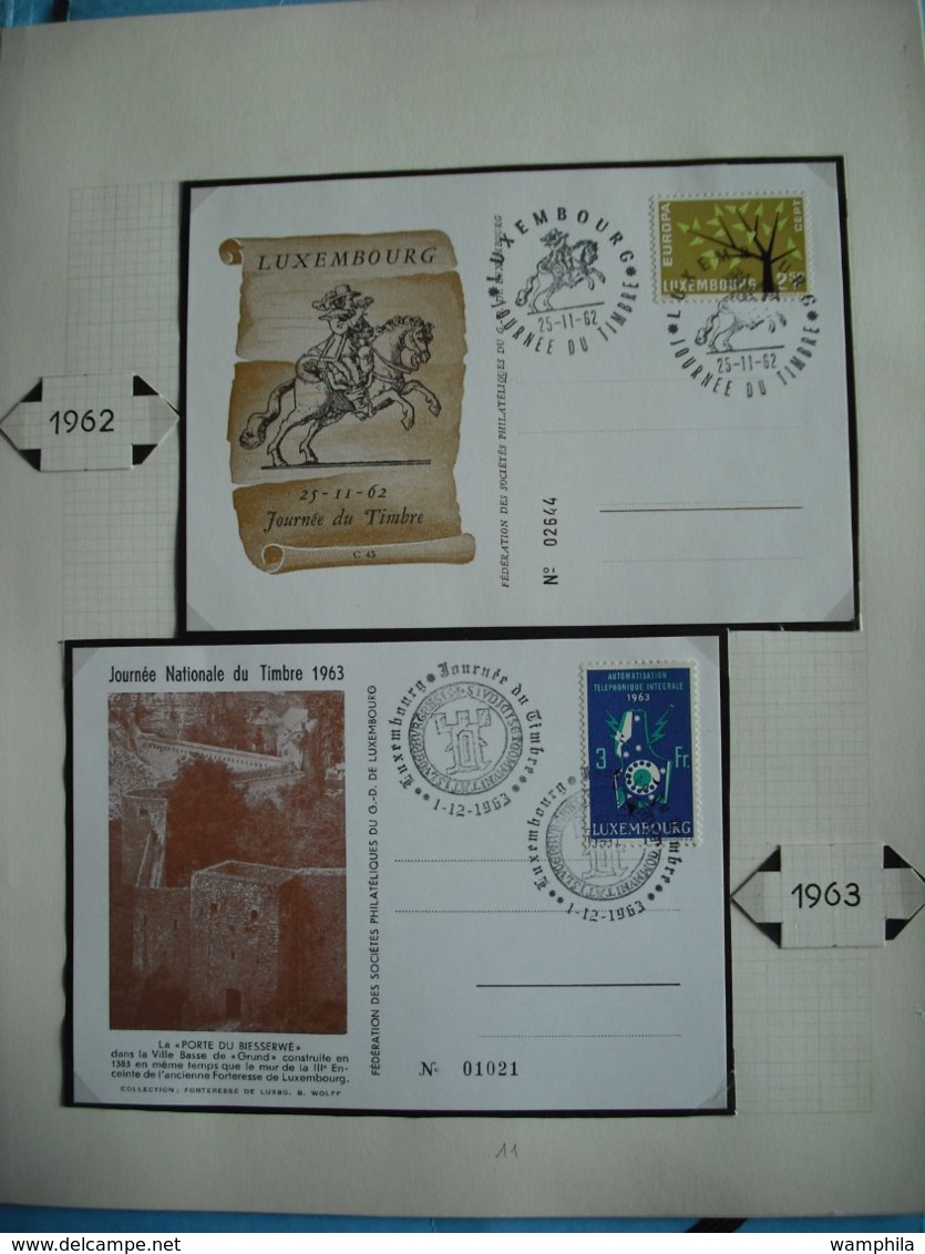 Luxembourg un lot de timbres neufs et oblitérés et lettres (Journée du timbre de 1939/1981)plus deux documents.